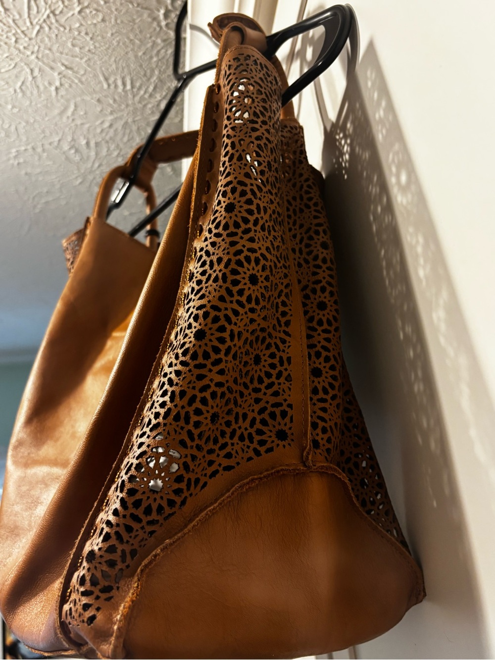 The Sak Laser-Cut Leather Hobo in Cognac - Picture 6 of 10